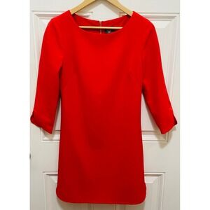 Vince Camuto‎ Red Dress Sheath Career Cocktail 3/4 Sleeve Size 4